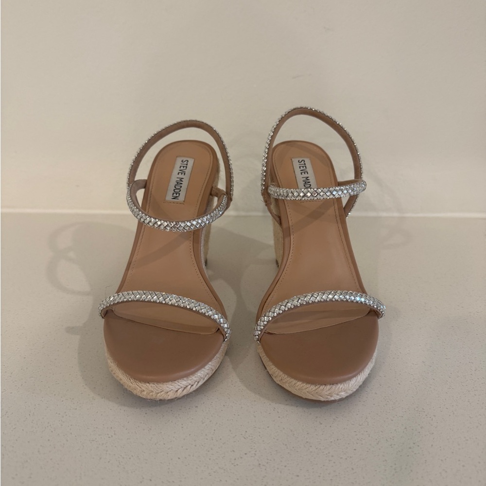 Steve Madden Udell Embellished Espadrille Sandals Size 9 Great Condition